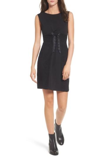 Women's Speechless Corset Waist Lace Minidress - Black