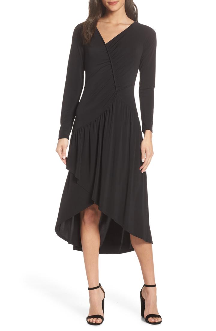 Women's Lenon High/low Ruched Dress - Black