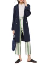 Women's Topshop Mary Kate Trench Coat Us (fits Like 0) - Blue