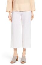 Women's Eileen Fisher Wide Leg Organic Linen Crop Pants - White