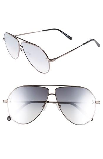 Women's Stella Mccartney 60mm Aviator Sunglasses - Ruthenium