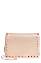 Valentino Garavani Rockstud Metallic Leather Clutch - Pink