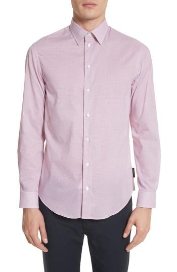 Men's Emporio Armani Regular Fit Check Print Sport Shirt - Red