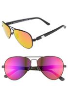 Women's Westward Leaning 'concorde' 58mm Aviator Sunglasses - Black Matte/ Black Wire/ Pink