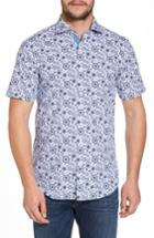 Men's Bugatchi Slim Fit Geometric Print Sport Shirt - Blue