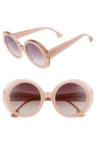 Women's Alice + Olivia Mulholland 52mm Round Gradient Sunglasses - Blush