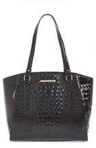 Brahmin 'paris' Croc Embossed Leather Tote - Black