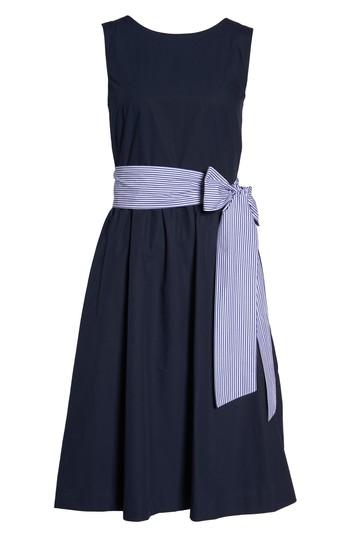 Women's J.crew Two-tone Tie Waist Sheath Dress