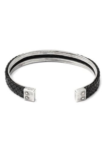 Men's Title Of Work Braided Leather Cuff Bracelet
