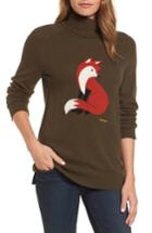 Women's Barbour Farne Fox Intarsia Turtleneck Sweater Us / 8 Uk - Green