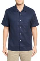 Men's Tommy Bahama Monaco Tides Standard Fit Linen Blend Camp Shirt, Size - Blue