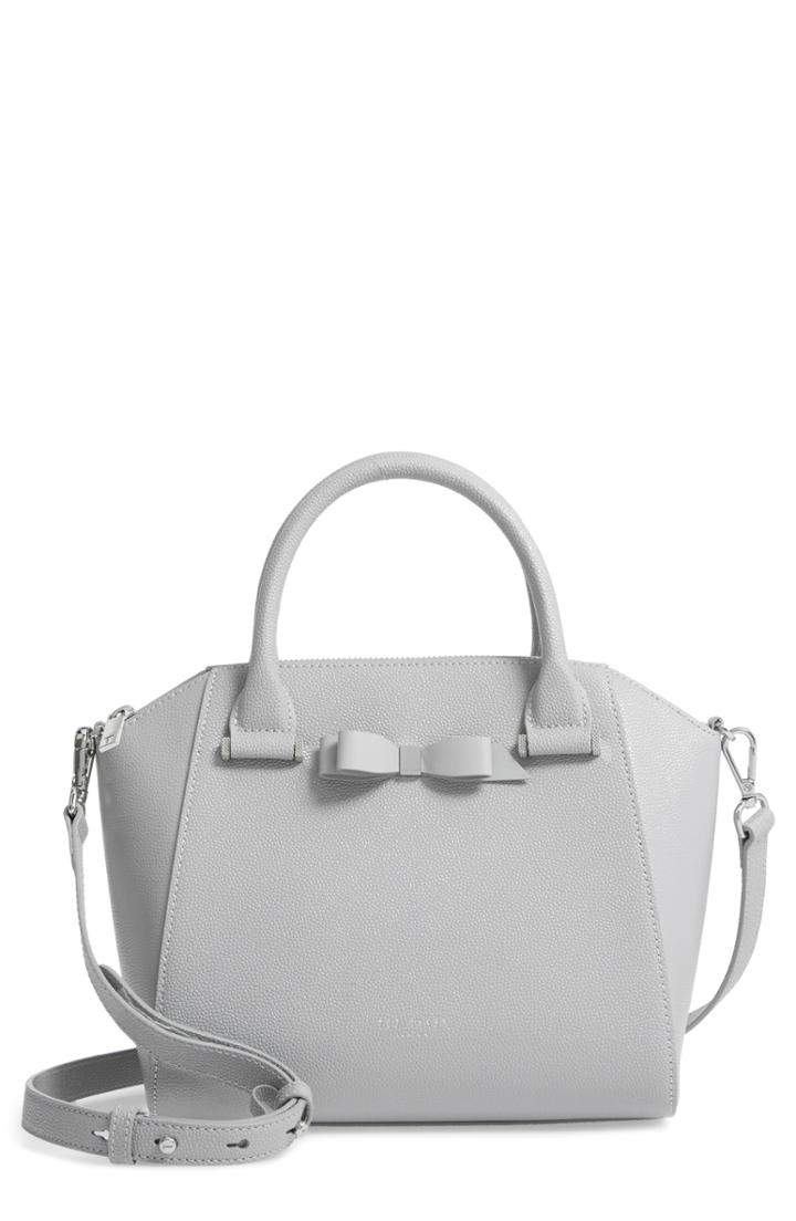 Ted Baker London Jannie Bow Leather Tote - Grey