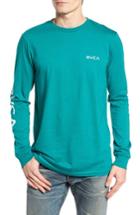 Men's Rvca Glitch Logo T-shirt, Size - Blue/green