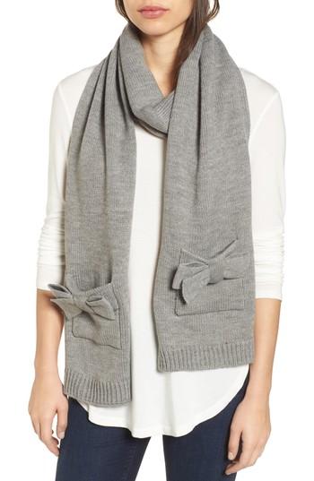 Women's Kate Spade New York Half Bow Muffler, Size - Grey