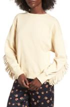Women's J.o.a. Fringe Sweatshirt - Brown
