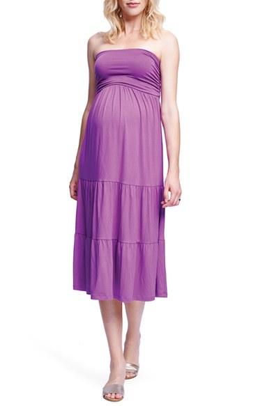 Women's Maternal America Convertible Strapless Maternity Dress - Purple
