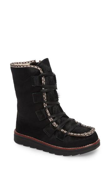 Women's Royal Canadian Kitchener Waterproof Genuine Calf Hair Snow Boot M - Black