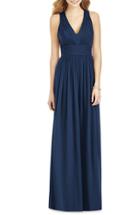 Women's After Six Crisscross Back Ruched Chiffon V-neck Gown