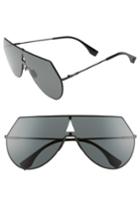Women's Fendi 99mm Eyeline Aviator Sunglasses - Black