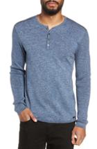 Men's John Varvatos Star Usa Cotton & Wool Henley Sweater, Size - Blue