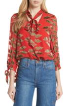Women's Alice + Olivia Leopard Lips Blouse - Pink