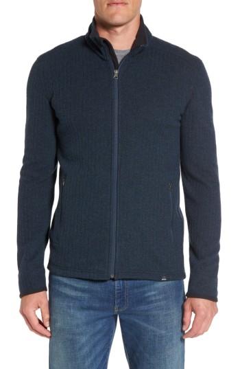 Men's Prana 'barclay' Full Zip Rib Knit Sweater - Blue