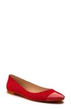 Women's Shoes Of Prey Cap Toe Ballet Flat .5 A - Red