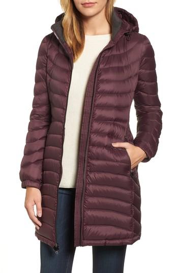 Women's Michael Michael Kors Hooded Down Coat - Purple