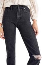 Women's Madewell The Perfect Vintage Ripped Knee Jeans - Black