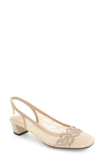 Women's J. Renee Faleece Crystal Embellished Slingback Pump .5 B - Ivory