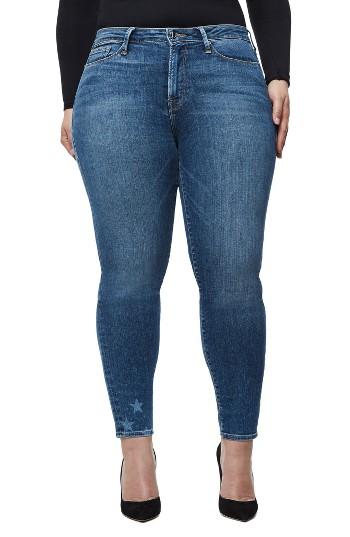 Women's Good American Good Legs High Waist American Flag Crop Skinny Jeans - Blue