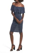 Women's Mimi Chica Off The Shoulder Ruffle Knit Dress - Blue