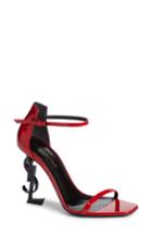Women's Saint Laurent Opyum Ysl Ankle Strap Sandal Us / 35eu - Red