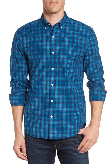 Men's Bonobos Slim Fit Washed Plaid Sport Shirt - Blue