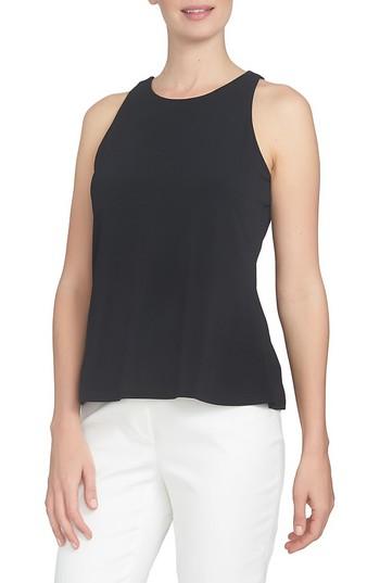 Women's Cece Twist Back Crepe Knit Tank - Black