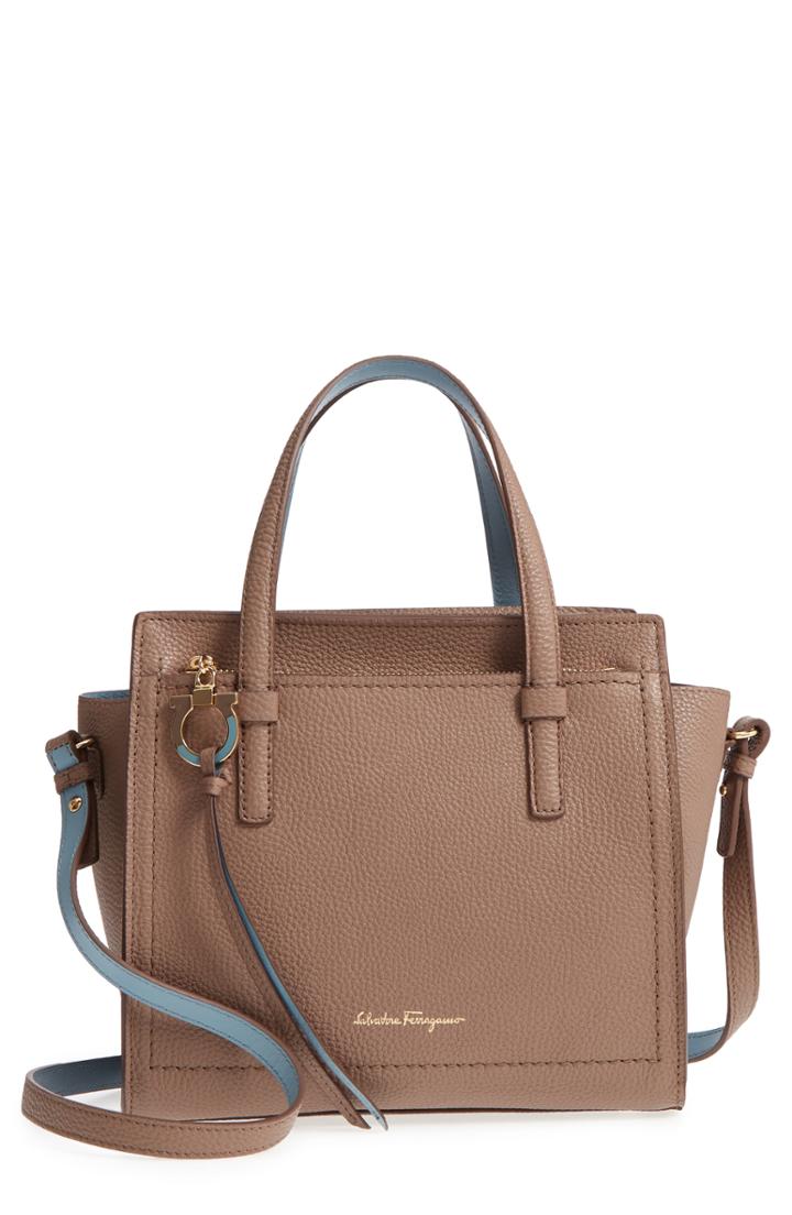 Salvatore Ferragamo Small Amy Leather Tote - Beige