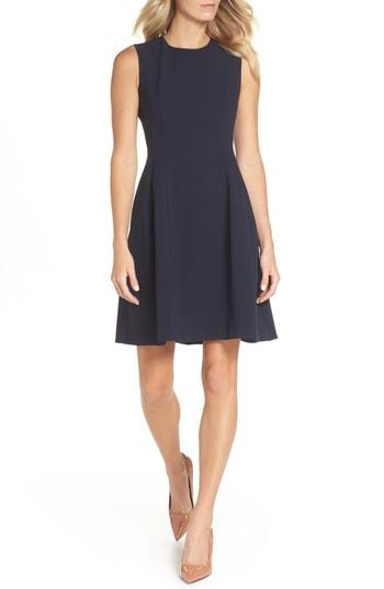 Women's Eliza J Sleeveless Crepe Fit & Flare Dress - Blue