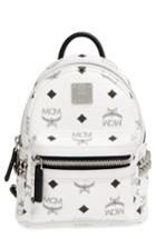 Mcm 'x-mini Stark Side Stud' Convertible Backpack - White