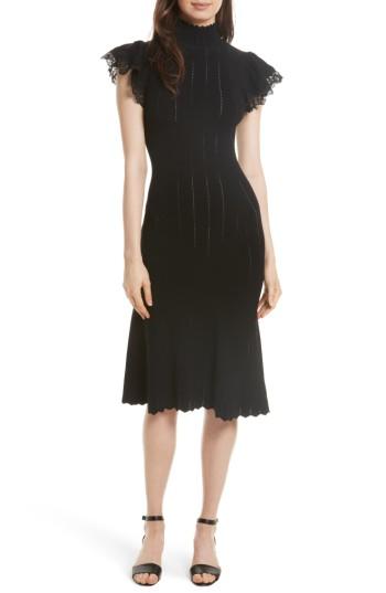 Women's Rebecca Taylor Pointelle Knit Dress - Black