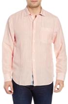Men's Tommy Bahama Sand Stripe Linen Blend Sport Shirt, Size - Orange