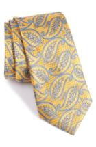 Men's Nordstrom Men's Shop Palm Paisley Silk Tie, Size - Metallic