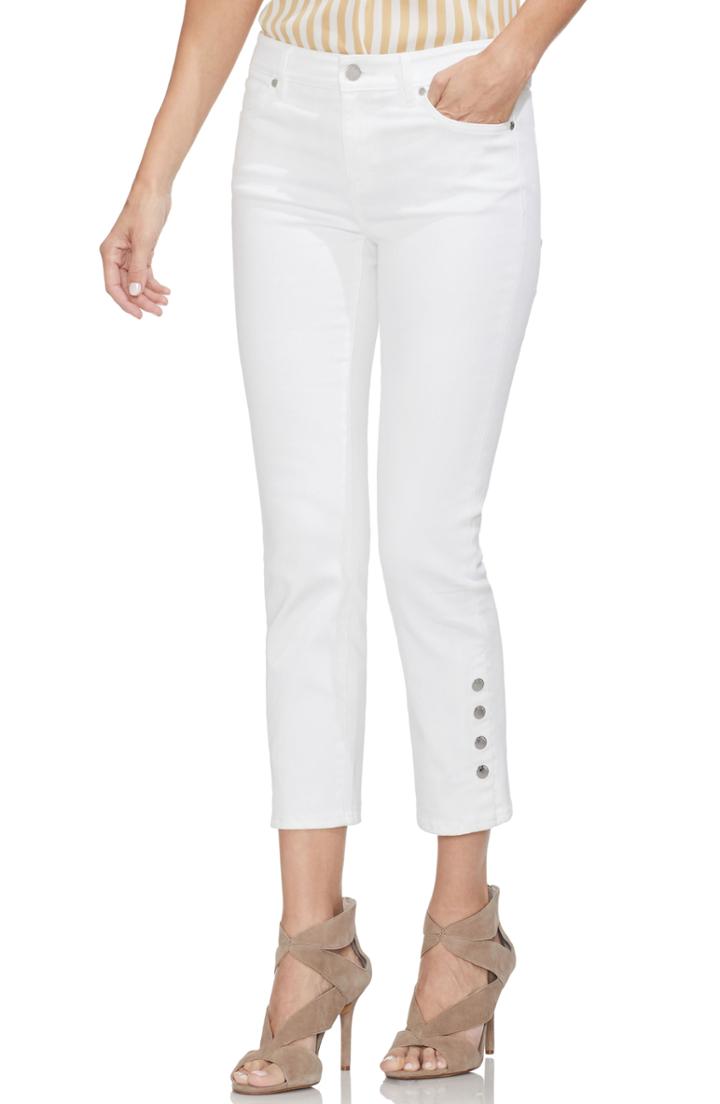 Women's Vince Camuto Snap Side Crop Jeans - White