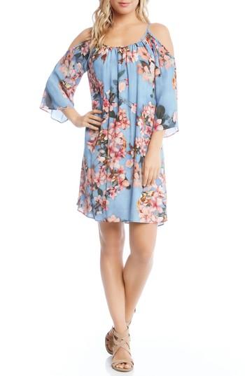 Women's Karen Kane Floral Fresco Dress - Blue