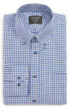 Men's Nordstrom Men's Shop Classic Fit Non-iron Gingham Dress Shirt .5 - 32/33 - Blue (online Only)