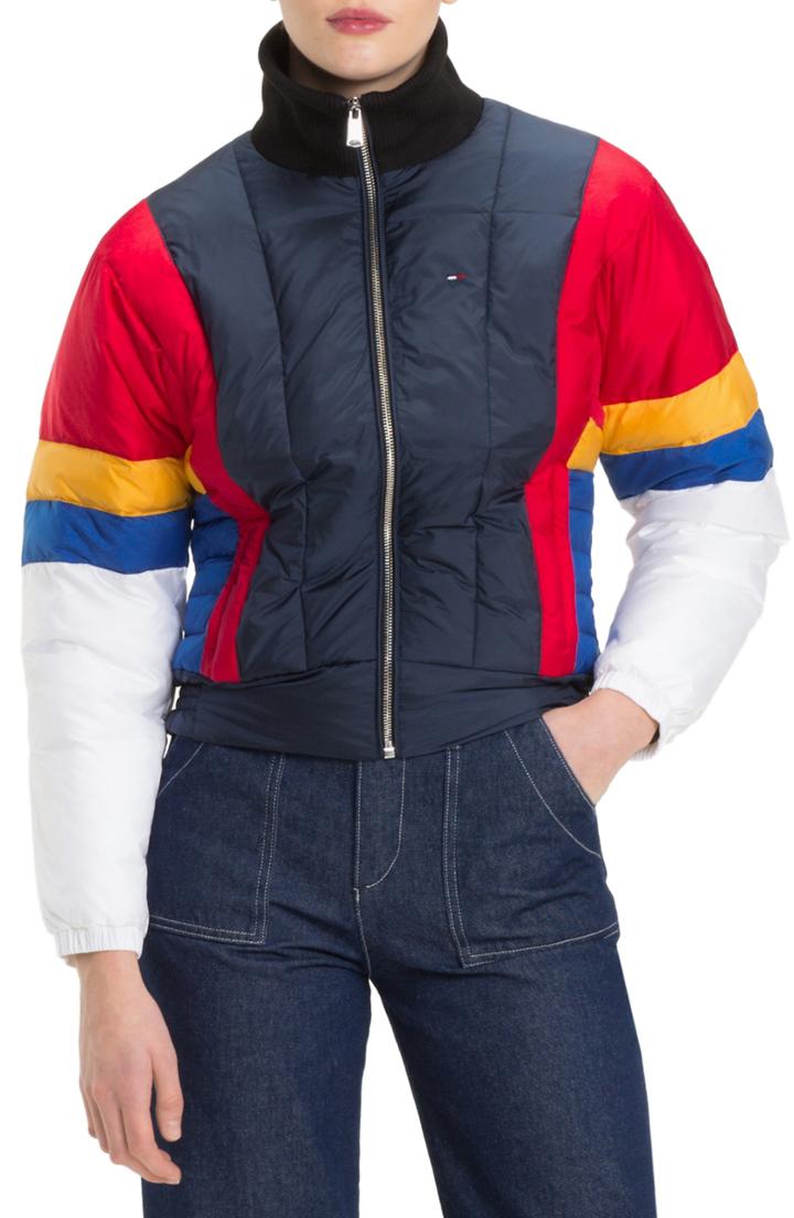Women's Tommy Jeans Tjw Colorblock Puffer Jacket - Blue