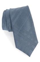 Men's Burberry Manston Tonal Check Silk Skinny Tie, Size - Blue