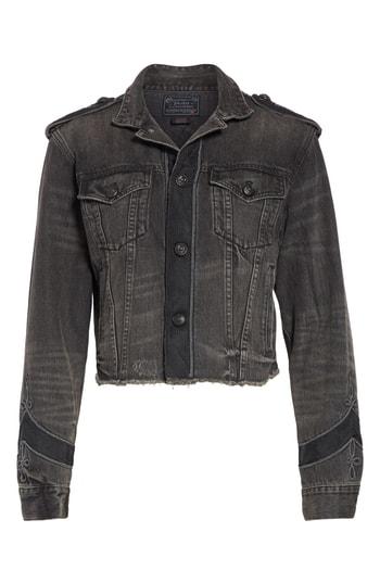Women's Polo Ralph Lauren Embellished Denim Trucker Jacket - Black