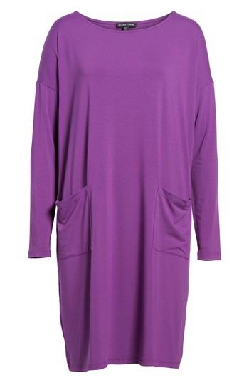 Women's Eileen Fisher Jersey Ballet Neck Shift Dress - Purple