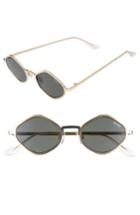 Women's #quayxkylie Purple Honey 48mm Geo Sunglasses - Gold/ Green