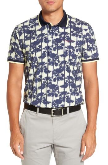 Men's Ted Baker London Palm Print Polo (m) - Yellow